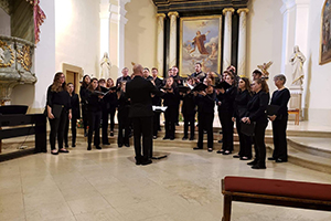 BHSU choir group performing in Europe