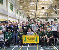 Group picture of the attendees of the BHSU Annual Stadium Sports Grill Alumni Mile