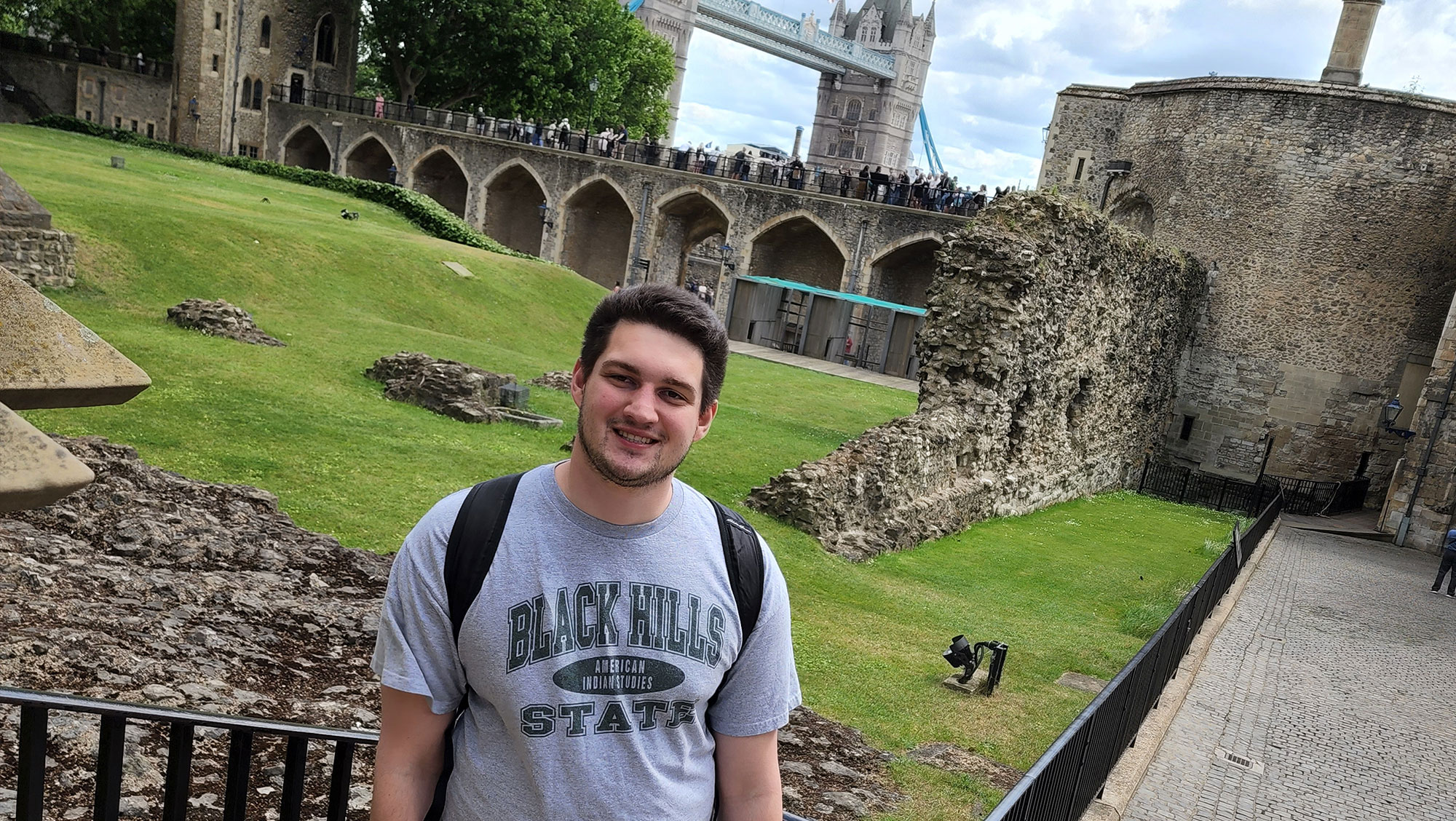 BHSU student Curtis Peterson in England