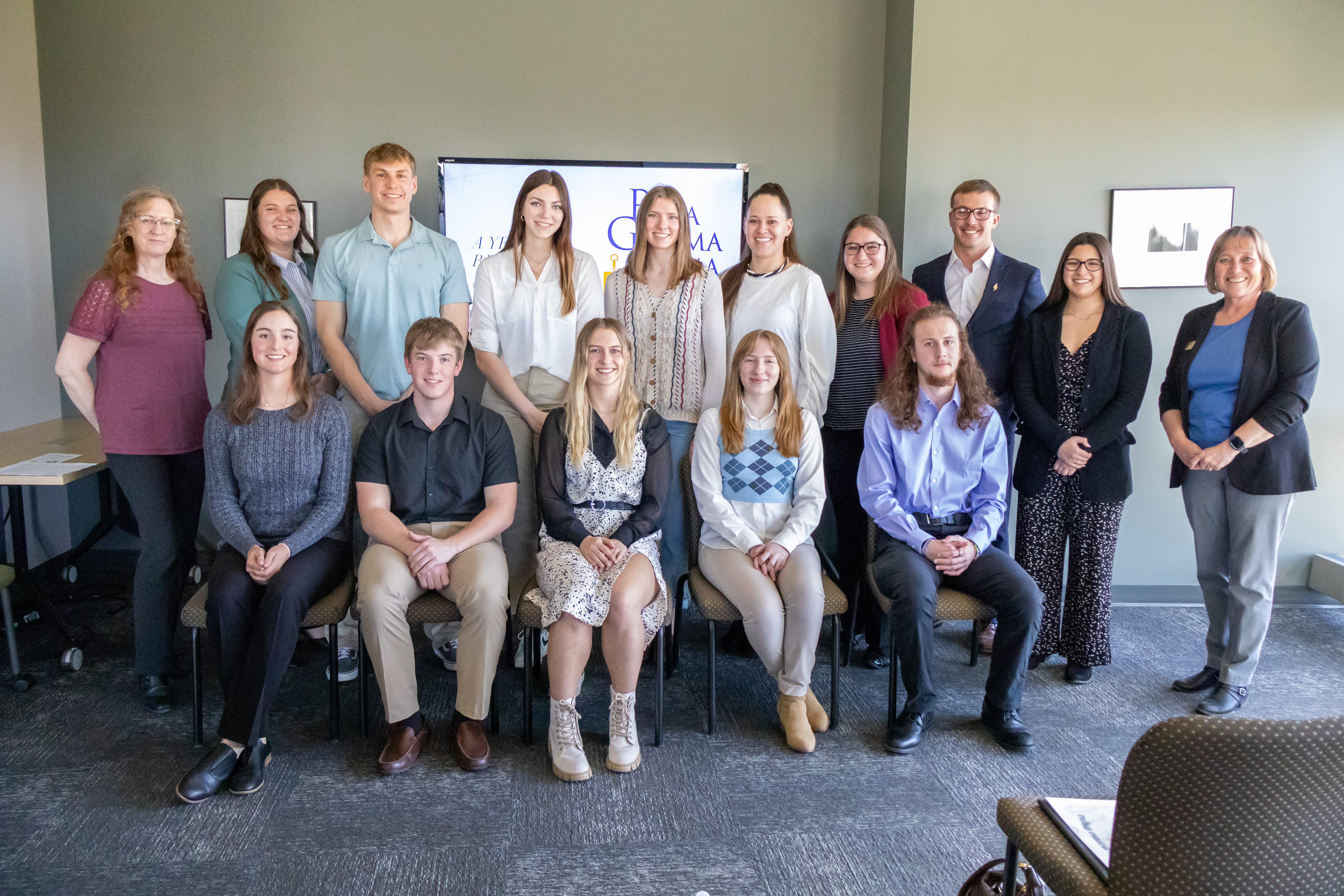 Members of the Beta Gamma Sigma Business Honor Society pose for a photo after the 2025 Induction Ceremony