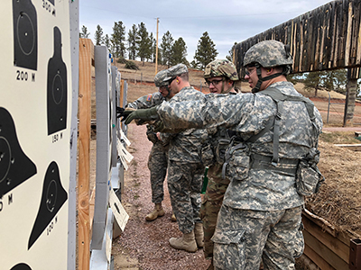 Cadets observe the quality of their marksmanship.