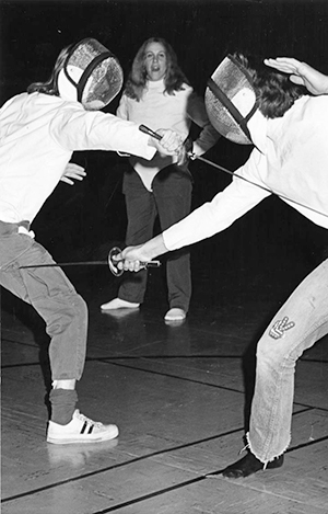 Early ROTC fencing training. 