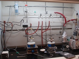 The lab set-up for colloidal synthesis.