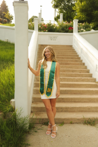Graduate Autumn Westinghouse smiles for the camera