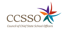 A multi-colored stylized pinwheel after the acronym CCSSO. Underneath are the words "Council of Chief State School Officers".